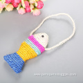 sisal fish cat scratcher with lanyard cat toys